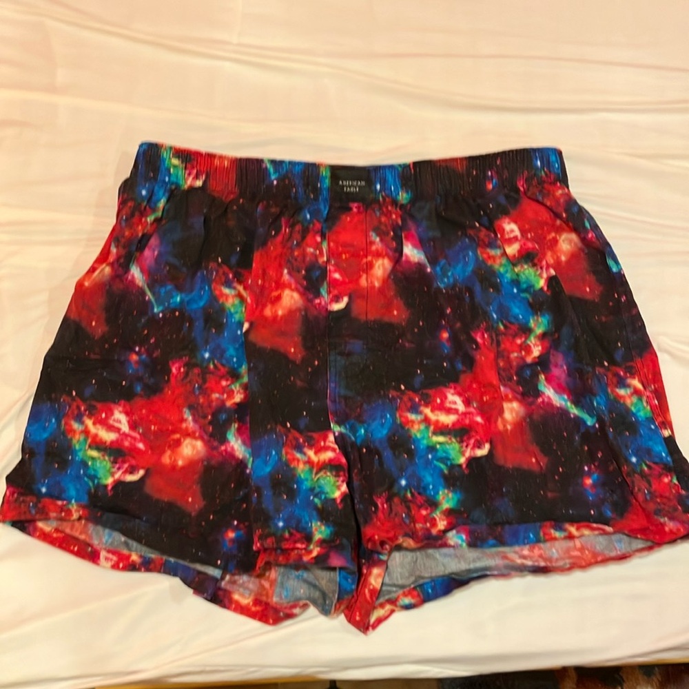 American Eagle Outfitters Red and Blue Nebula Boxers